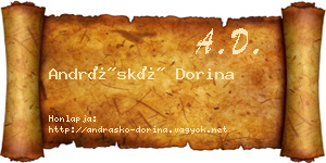 Andráskó Dorina névjegykártya