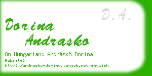 dorina andrasko business card